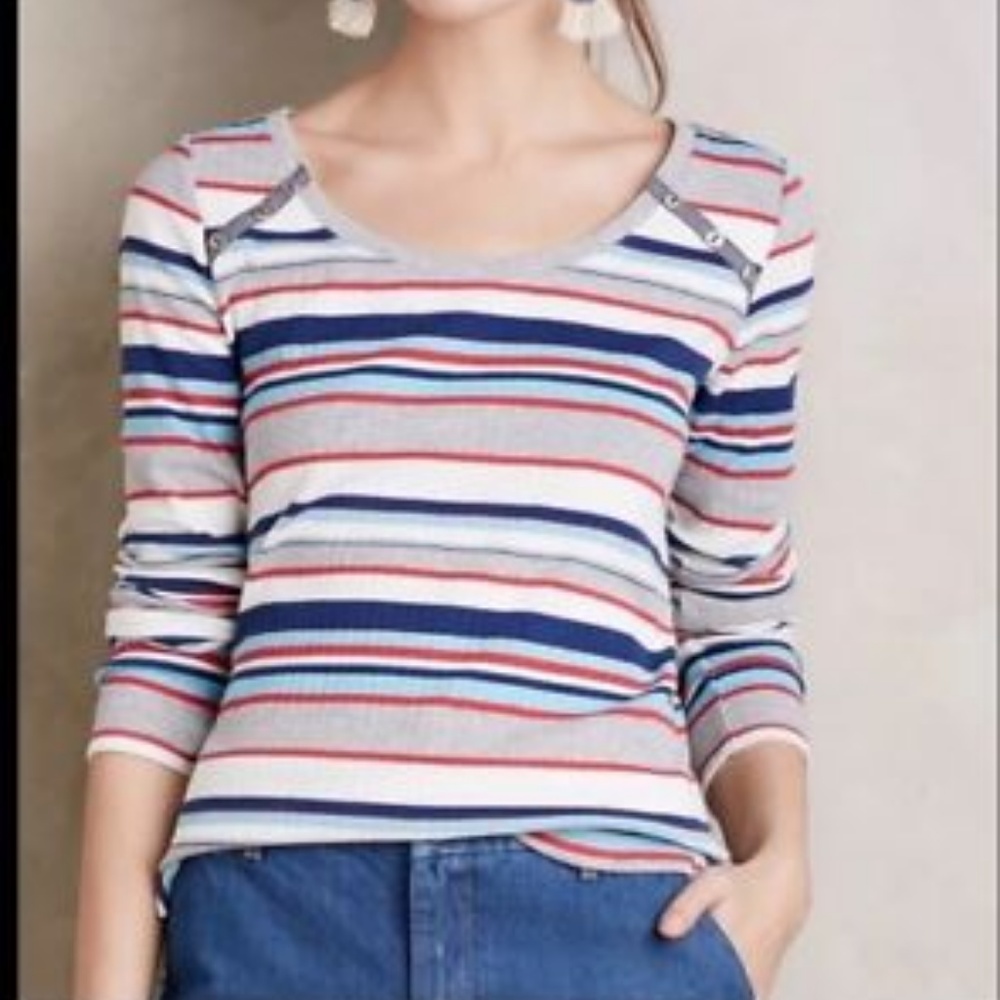 Anthro Postmark Joliette striped shirt
